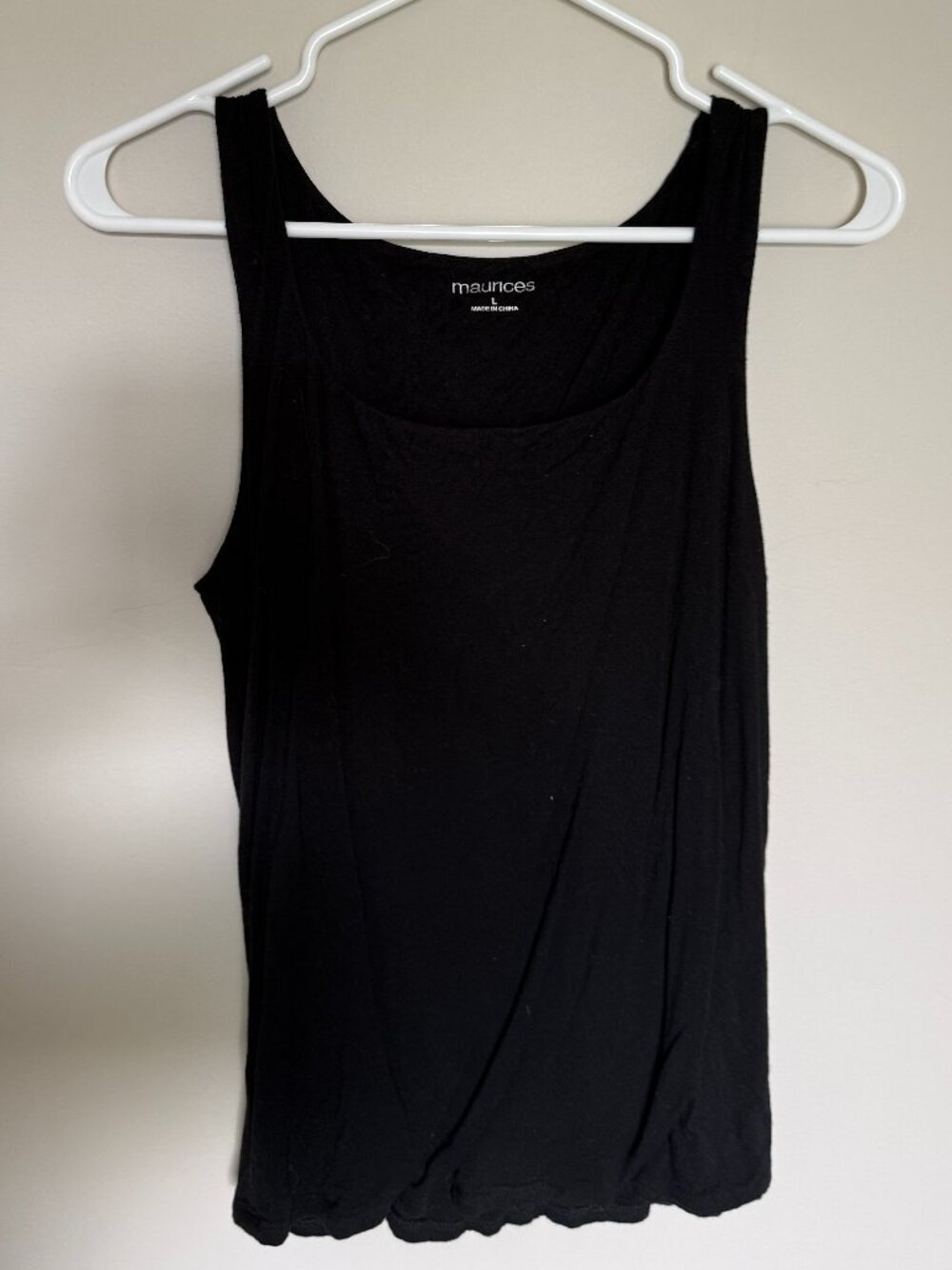 Maurices Black Basic Tank Top Sleeveless Scoop Neck Essential Size L